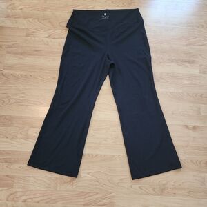Yogalicious Black Wide Flare-Leg Yoga LEGGINGS - Size 3X - Excellent Condition